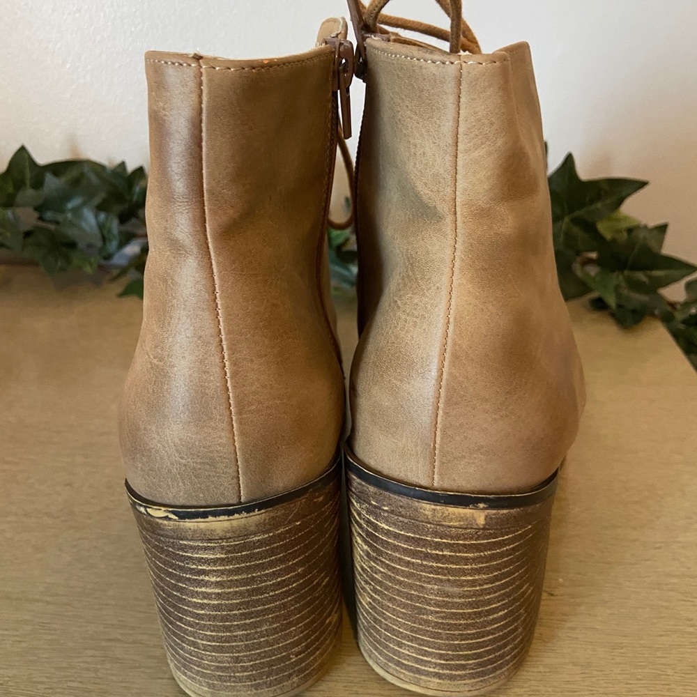 Wet Seal lace up ankle booties